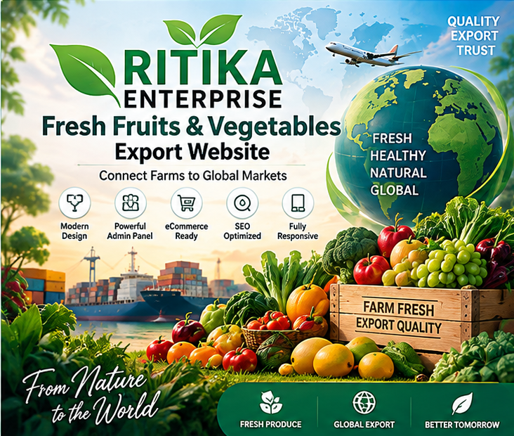 Ritika Enterprise – Fruits & Vegetables Export eCommerce Website